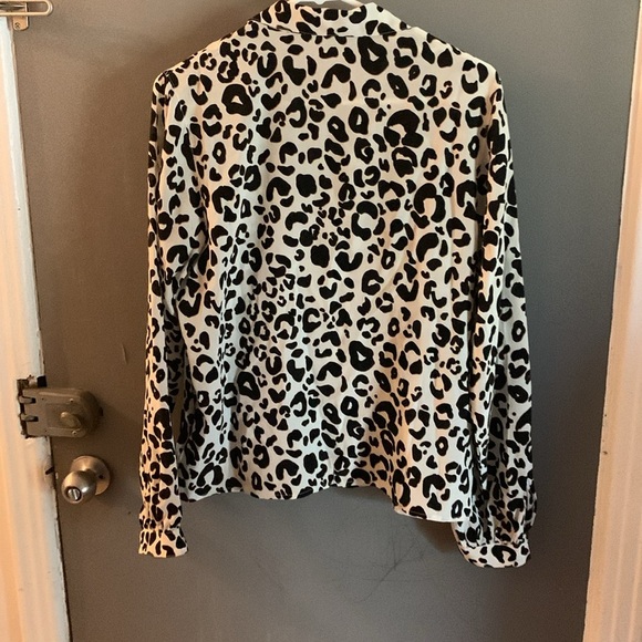 Anine Bing Black and White Leopard Button Down Shirt - Picture 4 of 5